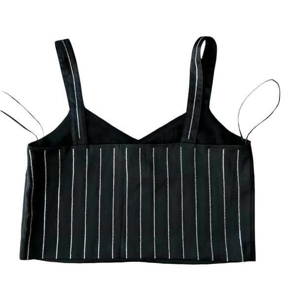 Fancy Black Crop Top jewelled - Picture 2 of 4